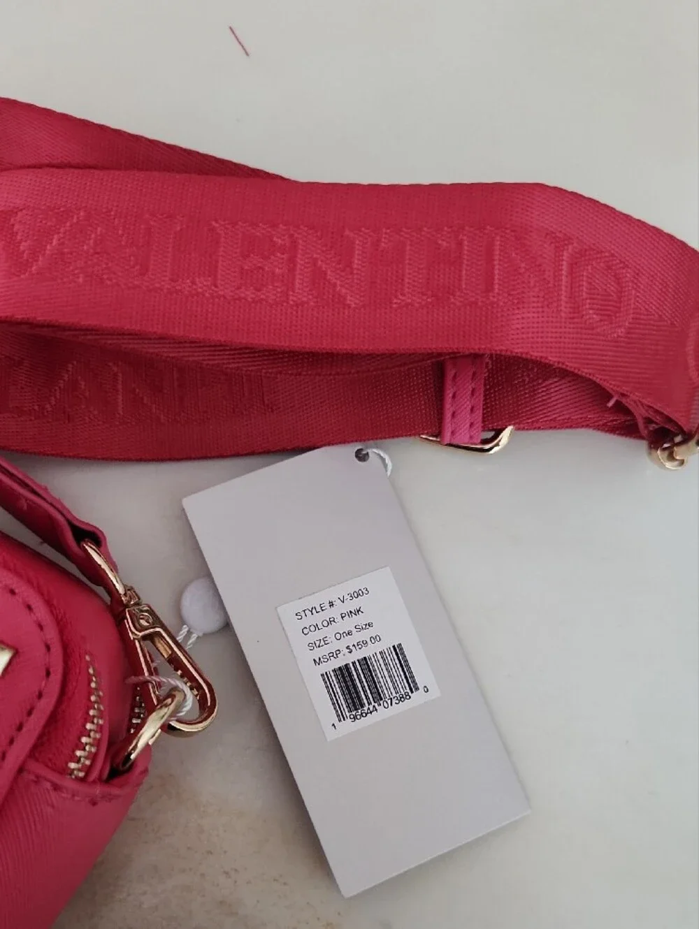 Valentino Pink Studded Crossbody Camera Bag with Branded Strap